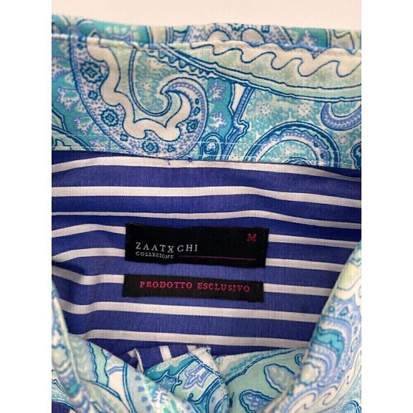 Zaatxchi Collezione Striped Long Sleeve Blue For Men Size Medium - Picture 15 of 15